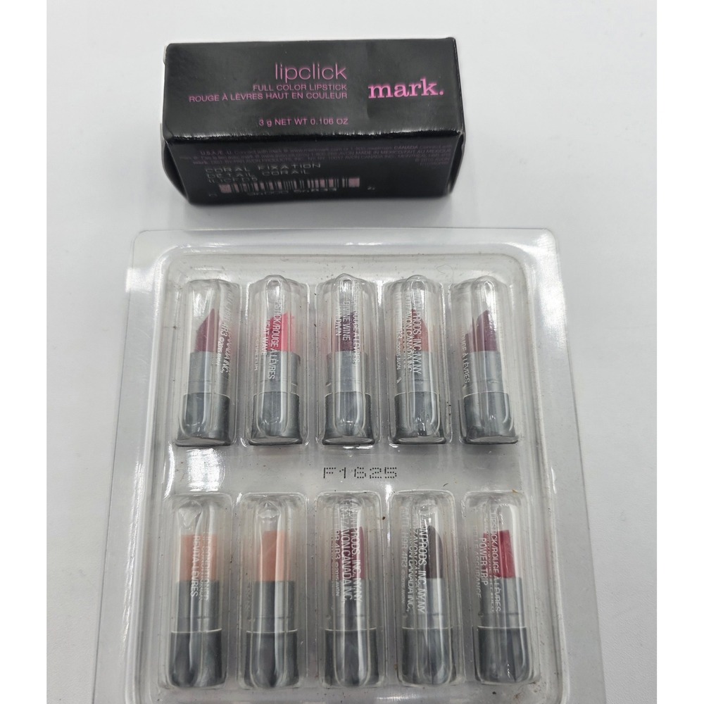 Avon Beyond Color Lipstick Sample Pack 10pc & mark. Lipclick Coral Fixation NEW